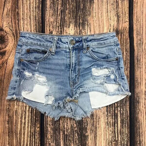 American Eagle‎ Women's Hi Rise Festival Jean Shorts Blue Size 4